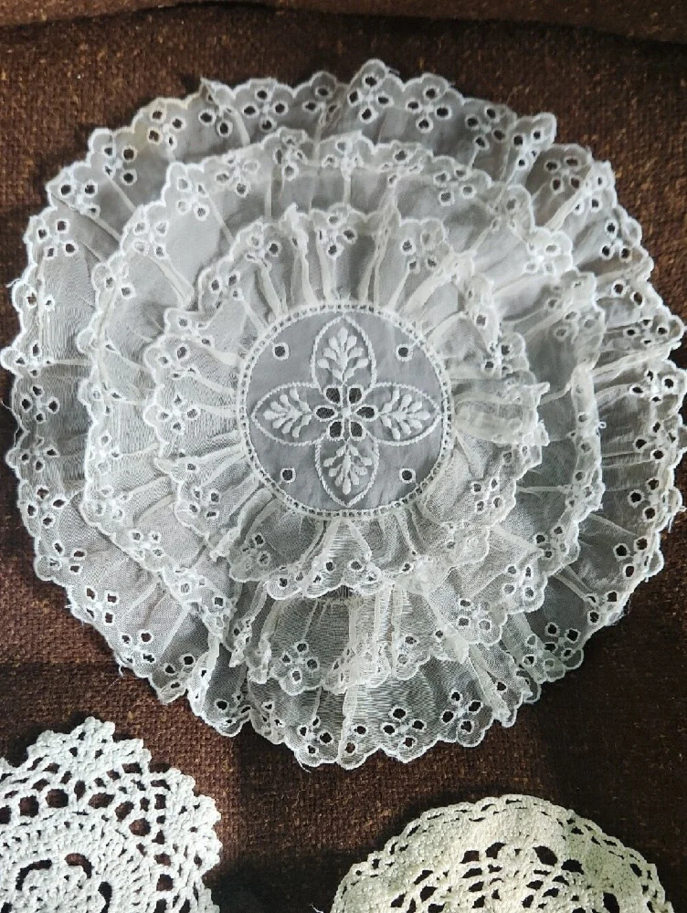 Vintage White Lace & Crochet Doily Set - 6 Pieces
